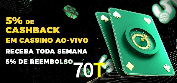 Promoções do cassino ao Vivo 70T